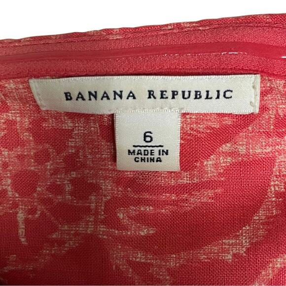 Banana Republic linen strapless dress tropical vacation travel lined size 6 - Picture 4 of 5